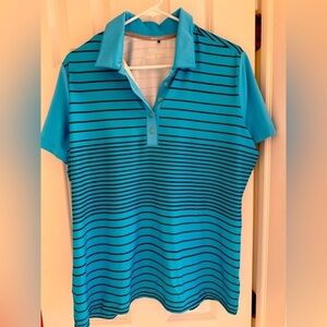 Nike dri-fit performance golf shirt, size xl, aqua striped